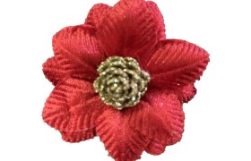 Fiore stella con pigna col.oro.DIAM.7 CM, SET DA 3 PZ.