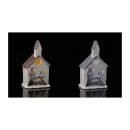 Presepe ceramica con luce LED.ASS.2 MIS.12X8 H20CM