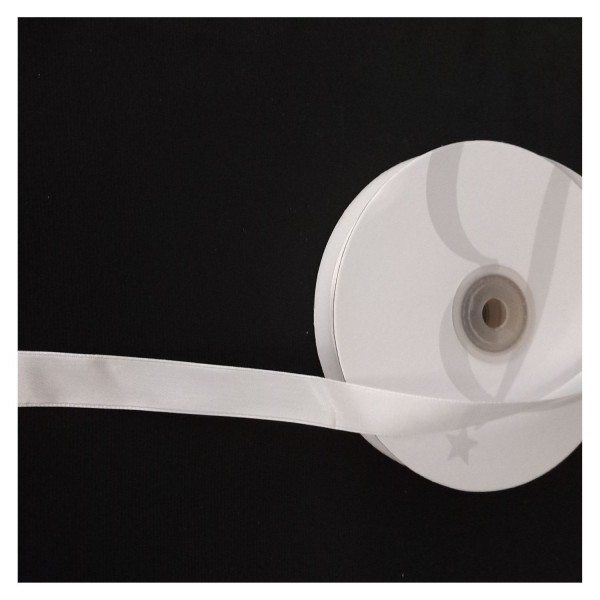 Nastro doppio raso  BIANCO LATTE .MM 15 MT 50