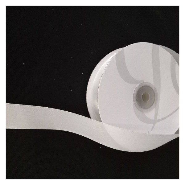 Nastro doppio raso  BIANCO LATTE.MM 25 MT 50