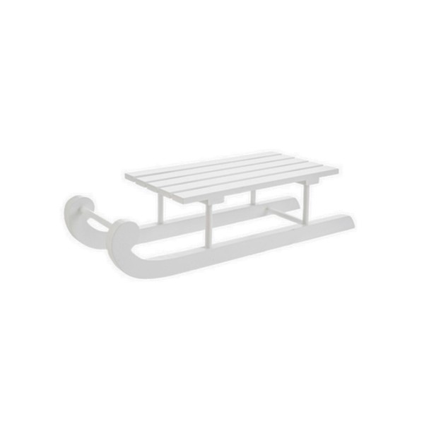 Slitta legno bianco.MIS.24X9 H 6CM