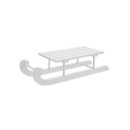 Slitta legno bianco.MIS.24X9 H 6CM