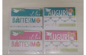 Biglietti auguri portasoldi per battesimo,glitter.ASS.2 MIS12X17CM