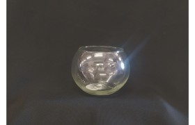 Sfera vetro trasparente Diam.10 cm  H 8.5cm Apertura  DIM. 8.5