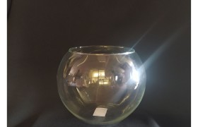 Sfera vetro trasparente Diam.16cm  H13cm Apertura 11.5cm