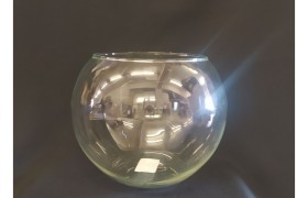 Sfera vetro trasparente Diam.25cm  H 21cm Apertura 15,5cm