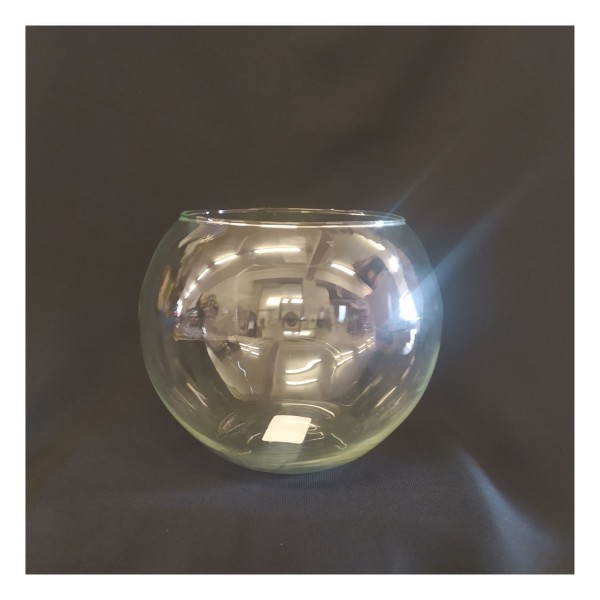 Sfera vetro trasparente Diam.25cm  H 21cm Apertura 15,5cm