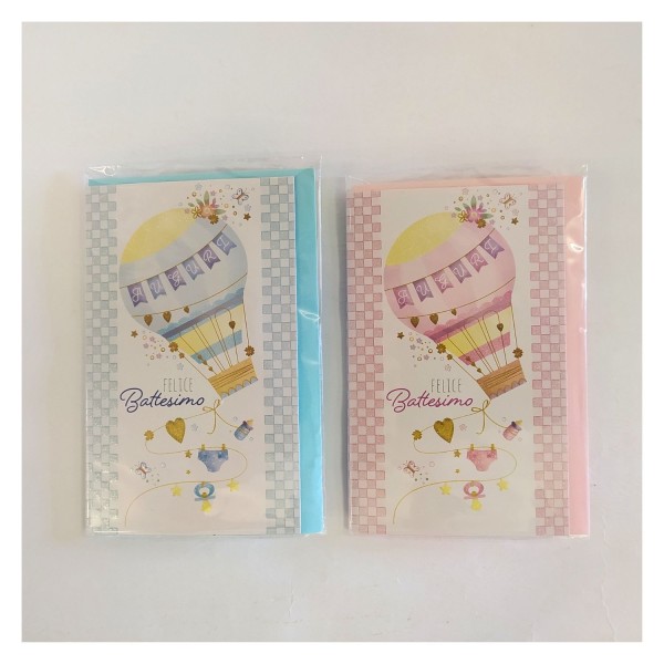 Biglietti auguri BATTESIMO ASS.2 MIS.8,5X13,5CM