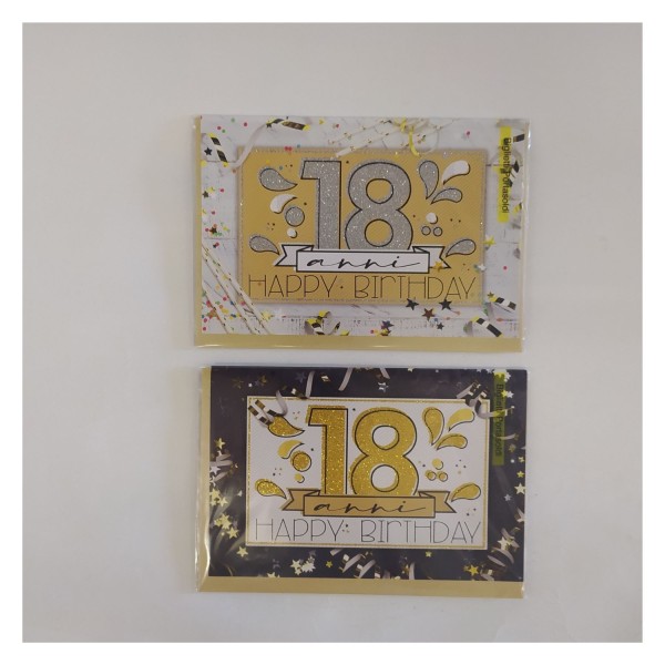 Biglietti auguri portasoldi 18° compleanno.ASS.2 MIS.12X17CM