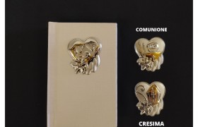 Vangelo in  similpelle bianco con placca.MIS.7 X H11CM