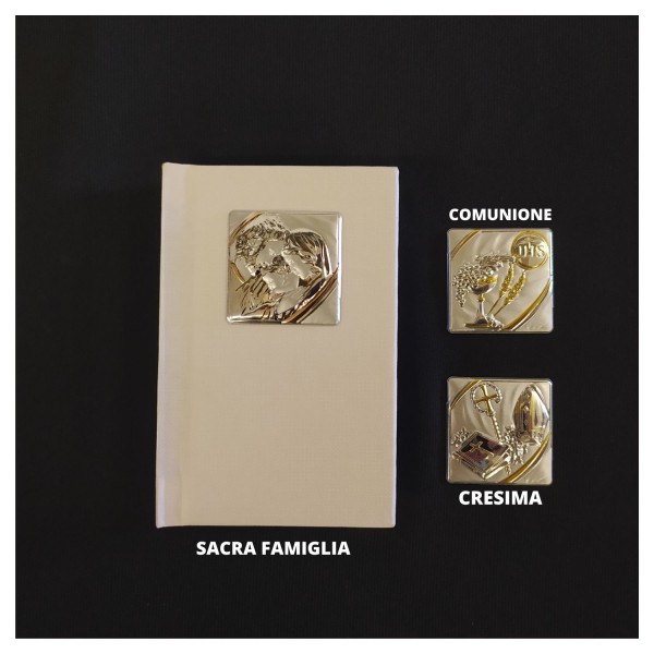 Vangelo in  similpelle bianco con placca.MIS.7 X H11CM