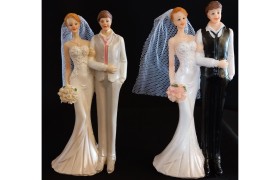 Coppia sposi in resina.MIS.7X H15CM