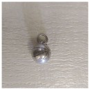 Ciondolo in ottone argentato,pallone basket.DIAM.1,5CM MADE IN ITALY