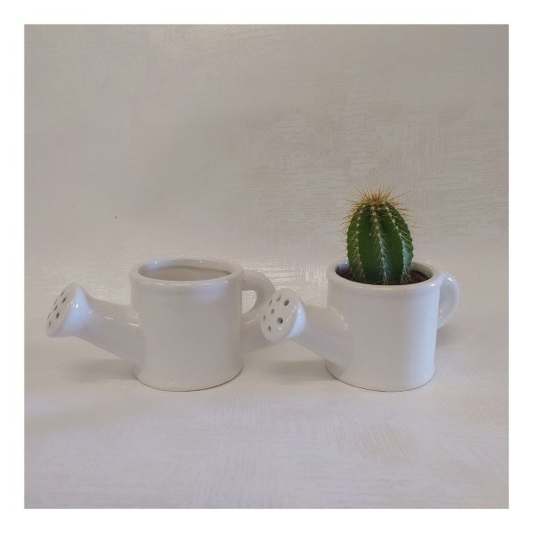 Portapiante annaffiatoio ceramica lucida.MIS.14X H6,5
