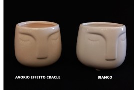 Portavaso ceramica lucida,viso.DIAM7 H7CM