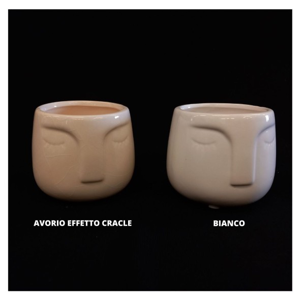 Portavaso ceramica lucida,viso.DIAM7 H7CM
