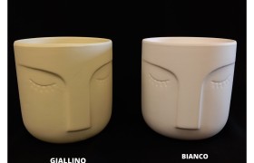 Portavaso ceramica opaca viso.DIAM.13.5 H13CM