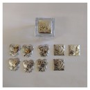 Scatola cubo in vetro con placca.Mis.5x5cm