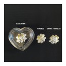 Scatola vetro forma cuore con placca.MIS 8,5x7,5 H 4,5CM