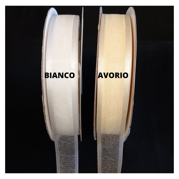 Nastro organza bordato raso.MM20 MT50