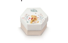 Scatola esagonale in cartoncino WINNIE POOH MIS.8X5,5CM con divisorio
