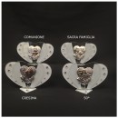 Icona vetro cuore, con strass.MIS.10X H6,5CM