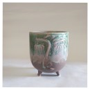 P/vaso ceramica decoro semilucido.DIAM.11XH13CM