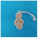 SET DA 12PZ Applicazione chiave di violino in legno su base bianca.MIS.2X4CM