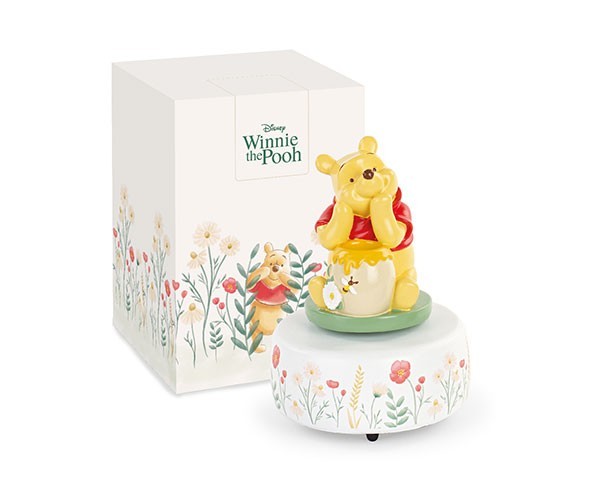 Carillon Winnie the Pooh in poliresina, con scatola.H13CM
