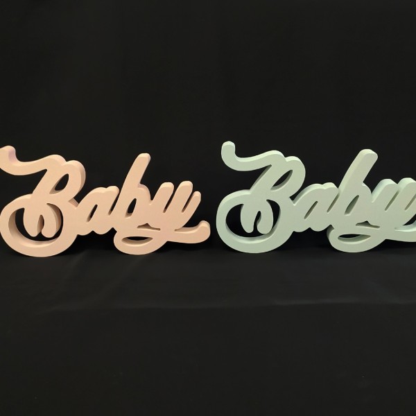 Scritta legno BABY MIS.38XH20CM spessore 3CM