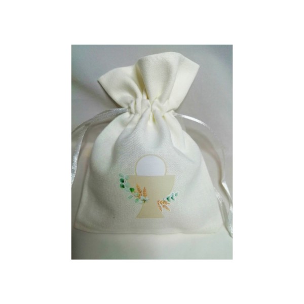 Sacchetto cotone avorio COMUNIONE.MIS.10X14CM