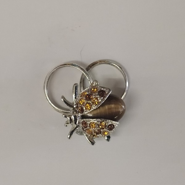 Coccinella con strass su fedi .MIS.3X3CM