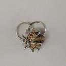 Coccinella con strass su fedi .MIS.3X3CM