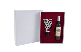 Set aprib e tappo da vino  con scatola.