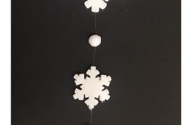 Decorazione da appendere in gommapiuma con glitter.H75CM Fiocco grande DIAM.25CM piccoli 11,5CM