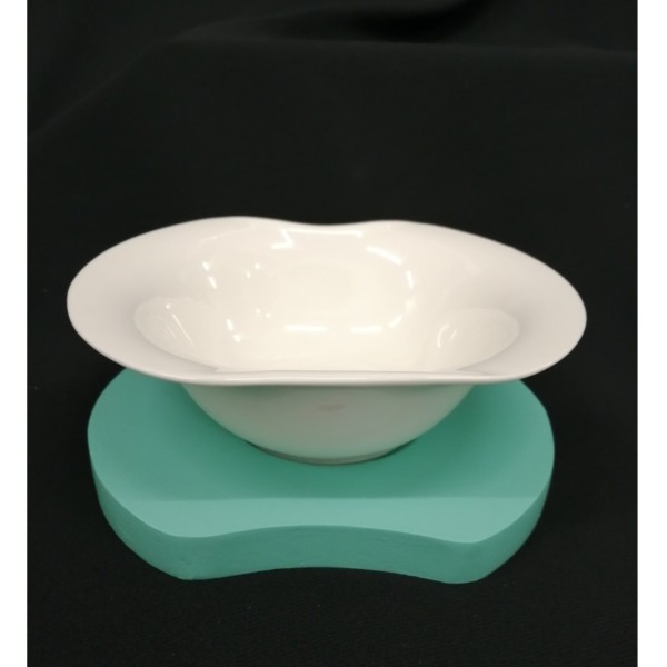 Ciotola ceramica su base legno  colore verde acqua.MIS.13X11 H5CM