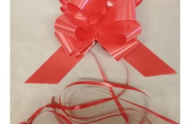 Fiocco carta con tirante.ROSSO .DIAM.18CM