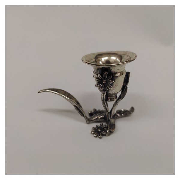 Portacandele mignon bagno argento.H 4CM MADE IN ITALY