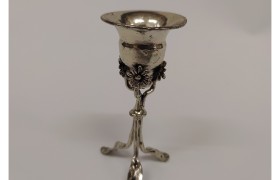 Portacandele mignon bagno argento.H 6CM MADE IN ITALY