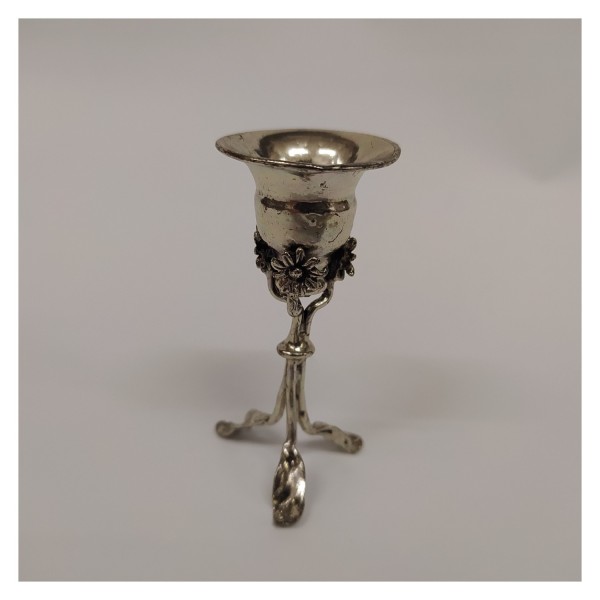 Portacandele mignon bagno argento.H 6CM MADE IN ITALY