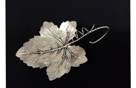 Portacandele ricoperto argento.MIS.9X9 MADE IN ITALY