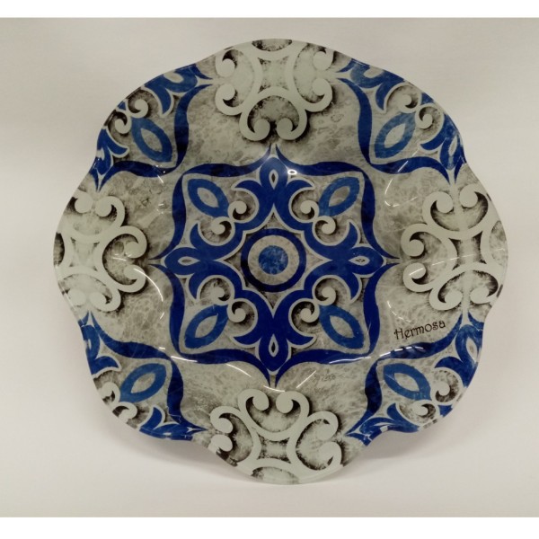 Piatto vetro decorato.DIAM.29CM