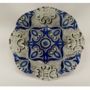 Piatto vetro decorato.DIAM.29CM