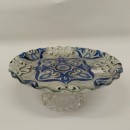 Alzata in vetro decorato.DIAM.23CM H9CM