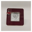 Portafoto laurea in metallo smaltato con ciondolo.MIS.8X8CM (interno 4x4)