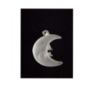 Ciondolo luna vetro satinato.MIS.4X4CM