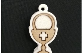 SET12 Applicazione calice gesso con inserto legno..H3CM