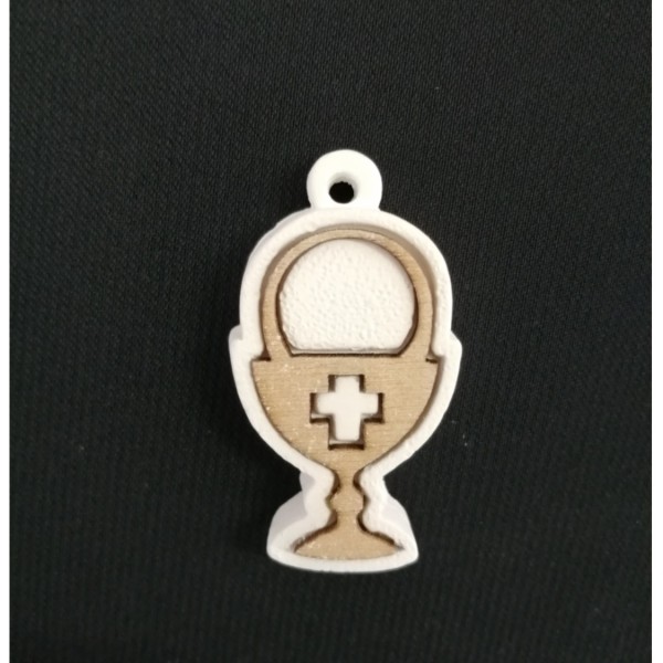 SET12 Applicazione calice gesso con inserto legno..H3CM