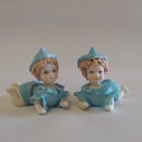 Bimbo in porcellana azzurro.MIS.8X H6CM