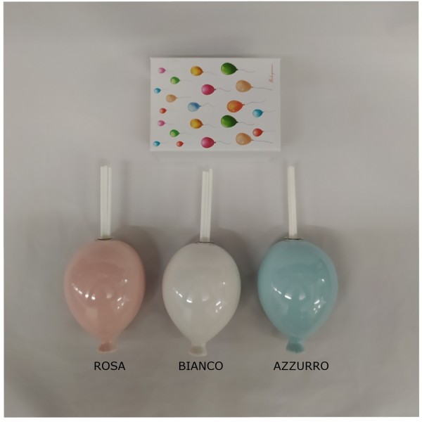 Palloncini ceramica da muro con profumatore,scatola e bastoncini compresi.MIS.7X10CM